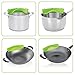 Klemoo Clip-on Silicone Strainer, Green - Dishwasher Safe Colander and Drainer, Flexible Fit all Size Pots, Pans, Bowls - Strain for Pasta, Noodles, Vegetables, Potatoes