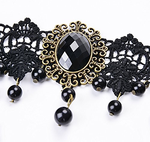 Aniwon Headbands, Black Lace Pearl Hair Bands Forehead Jewelry for Women… - Thumbnail 6