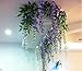 Realistic Romantic Classic Artificial Fake Wisteria Vine Ratta Silk Flowers for Garden Floral Decoration DIY Living Room Hanging Flower Plant Vine Home Party Wedding Simulation Decor (White)