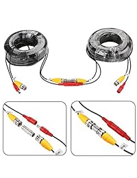 hykamic 4 unidades 100 ft BNC Video Cable de alimentación Cable de alambre para cámara CCTV DVR sistema de vigilancia de seguridad, sistemas de apoyo 1080p cámaras de seguridad, fabricado por cobre puro