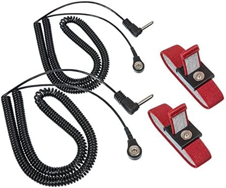 Assurance Designed Red Grounding Wrist Strap 2 Pack. Use for Earth Connection & EMF Radiation Protection - Use for Desk, Floor, Bed, Pillow or Yoga