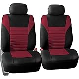 FH Group FB068BURGUNDY102 Burgundy-Half Universal Bucket Seat Cover(Premium 3D Air mesh Design Airbag Compatible)
