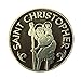 Religious Gifts Silver and Black Tone Patron of Travelers Saint Christopher Devotional Prayer Token, 1 1/8 Inch