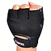iiSPORT Fingerless Weight Training Gloves Leather Padding Grip Meshback Black (Pair) M