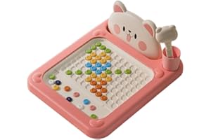 Arnbz Planche à dessin magnétique de dessin animé, 2025 nouvel ours Shiba Dot Art, stylo à perles interactif avec guide de mo