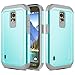 Samsung Galaxy S5 Active Case, RANZ Grey with Aqua Blue Hard Impact Dual Layer Shockproof Bumper Case for Samsung Galaxy S5 Active (G870A) ONLY