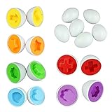 XUANOU 6 Color Eggs Learning Education Toys Mixed Shape Wise Pretend Puzzle Smart Eggs Baby Kid Learning Color Toys Tool