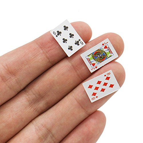 Buorsa 6 Pack 1:12 Miniature Games Poker Playing Cards Mini Playing Cards Poker Playing Cards Mini Decks Cards Decoration Accessories - Thumbnail 4