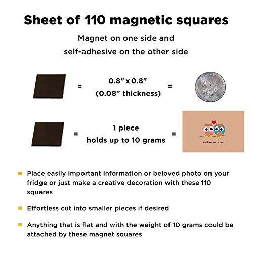image for X-bet MAGNET Magnetic Squares - 110 Self Adhesive Magnetic Squares (Ea