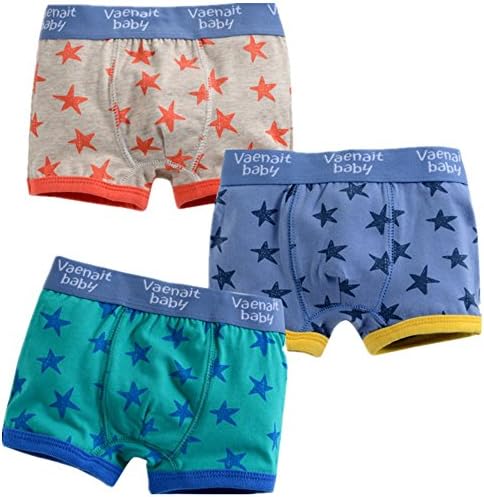 Baby Toddler Kids 2T-7T Boys Boxer Brief 3-pack Underwear Set (4-5T/110cm, pentagram)