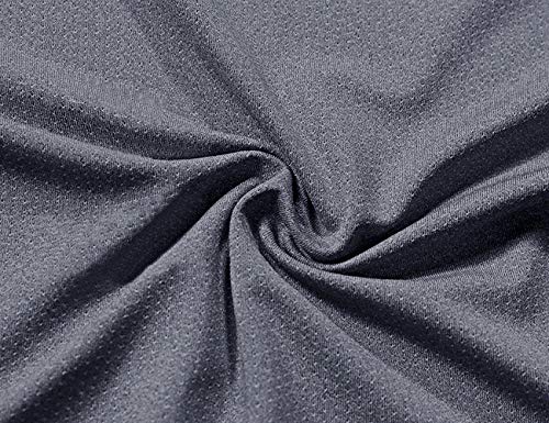 Men’s Dry-Fit Moisture Wicking Active Athletic Performance Crew T-Shirt Running Workout Shirts Grey