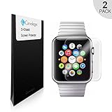 Apple Watch 38mm Screen Protector [Full Screen Coverage][Case Friendly], Curvologys S+Shield Apple Watch 38mm (Series 1/2) Anti-Fingerprint Scratch-proof Ultra HD Film - Lifetime Replacements (2-Pack)