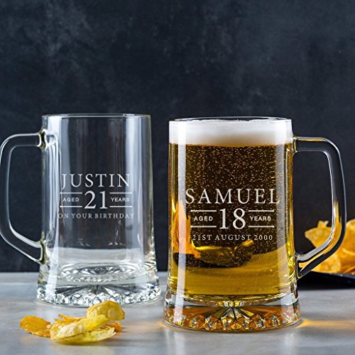 Personalized Tankard Glass/Personalized Pint Glass/Personalized Beer Gifts For 18th/Personalized Birthday Gifts For Men/Personalized 21st Birthday Gifts For Him