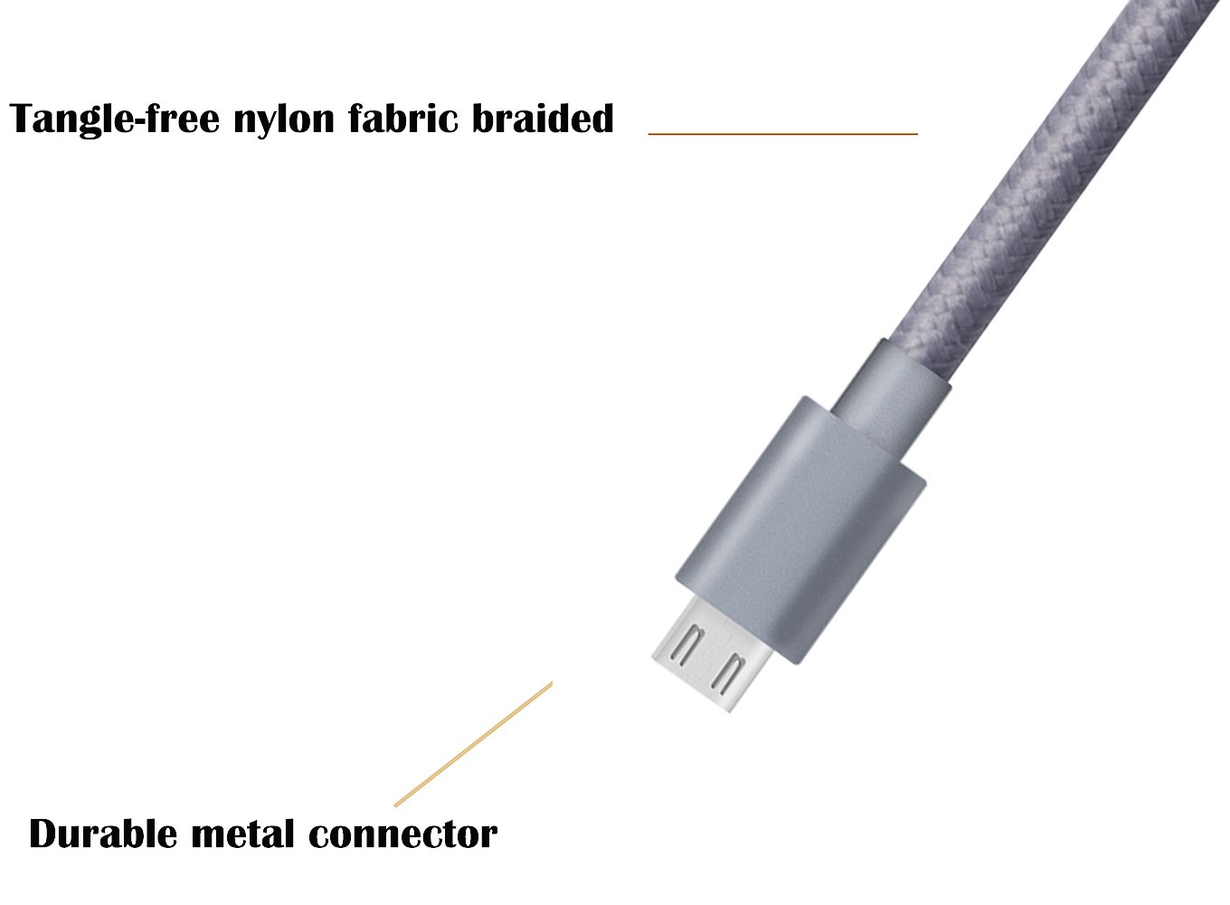 JH-LI Micro USB Cables, 3pack 6ft High Speed USB 2.0 to USB Charging Cables Premium Durable Nylon Braided Cable for Samsung, Nexus, LG, Motorola, Android Smartphones and More, Grey