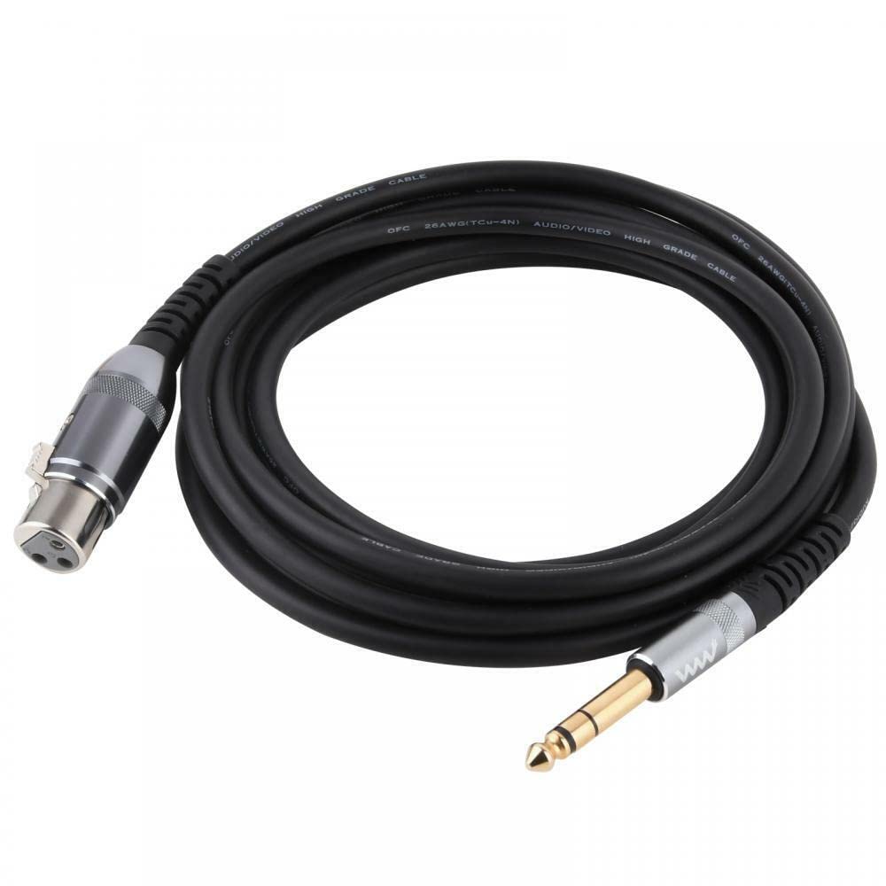 Mr. Gadget's Solutions 6.35mm Jack to XLR Cable, Quarter inch 1/4" TRS Stereo Jack to XLR Female Balanced Interconnect Cord Patch Lead - 1m