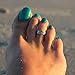 HuntGold 1X Retro Women's Toe Rings Simple Carving Patterns Silver Foot Ring