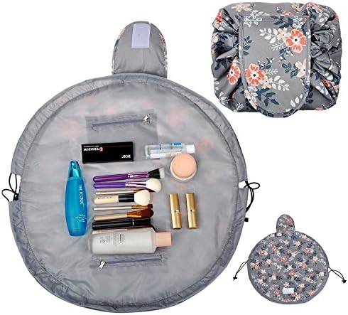 Makeup Bag Toiletry Kit Organizer Portable&amp;Waterproof Large Cosmetic Pouch Fashion Women Jewelry Bathroom Storage with Zipper&amp;Drawstrings Brush Holder Carry on Travel
