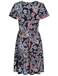 Weintee Vestido casual para mujer, con volantes, hasta la rodilla