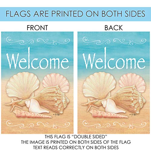 Toland Garden Hausflagge „Welcome Sunset Beach“, 71,1 X 101,6 Cm (28"x40"), Doppelseitig Bedruckt – Wetterfeste Dekoration Für Garten & Terrasse