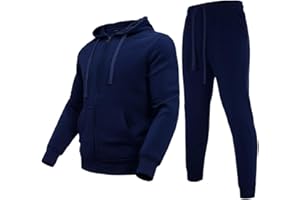 Megub Tracksuit for men 2 pieces,Fleece hooded outfit,casual sweatsuit set jogger suit outwear