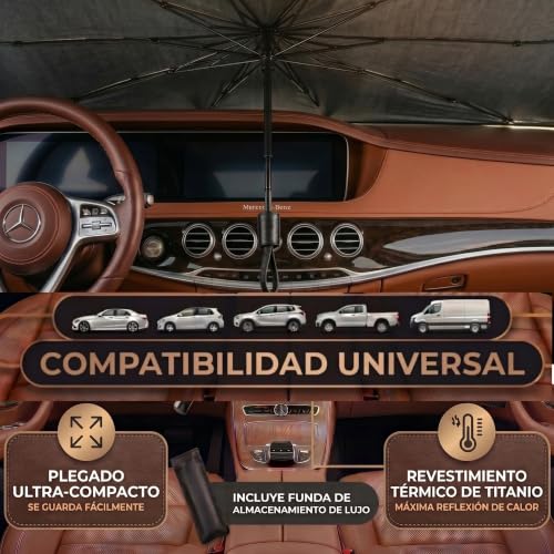 ORVAN® Premium Car Front Umbrella Sunshade | UV Block Car Sun Protector | for Front Car | Foldable Anti-Heat | SUV and Touring Car | Car Accessories | 140 cm x 80 cm