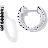 PAVOI 14K Gold Plated 925 Sterling Silver Post Huggies | Cubic Zirconia Huggie Earrings for Women | Green, Garnet, Spinel Blue, Black, Multicolored Stones