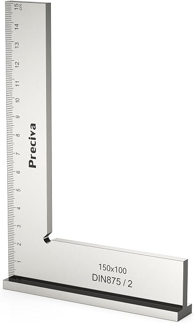 Preciva Machinist Square 90 Degree Right Angle 150x100mm Steel Ruler