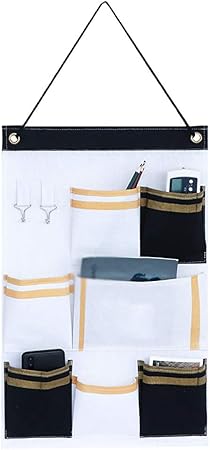 HUI JIN Hängende Aufbewahrungstaschen aus Leinen-Baumwollstoff, 7