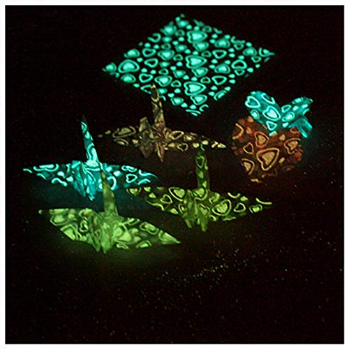 Naimo Luminous Colored Origami Paper - 70 Sheets - 7 Colors - Square Easy Fold Paper for Beginner (3.53.5)
