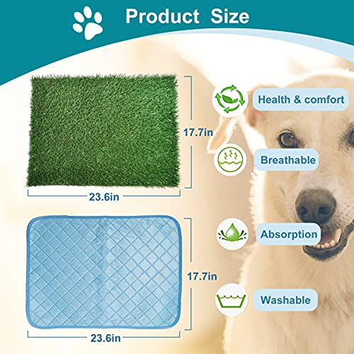 Dog Grass Pee Pads 2 Packs, Artificial Grass Turf Dog Grass Mat and
