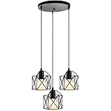 STOEX 3 Lampes Suspension Vintaeg Industrielle Cage En Métal E27 40W