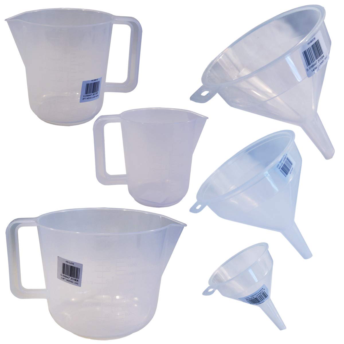 BALLIIHOO 6 Piece Plastic Jug and Funnel Set
