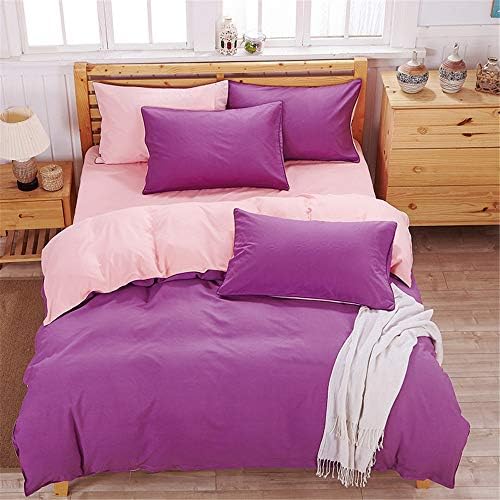 YYSZM Fashion Solid Color Duvet Cover Twin Full King Queen Size Cotton Bedding F 220x240cm