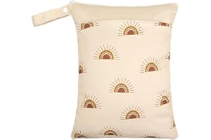 Smarbore Wet Dry Bags for Baby Cloth Diapers & Breast Pump Parts, Waterproof Reusable Wet Bag with Two Zippered Pockets & Handle, Beach Pool Gym Bag Stroller Yoga Toiletries Daycare Organizer