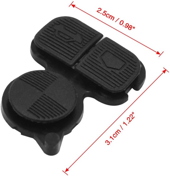 sourcing map Automotive 3 Buttons Remote Fob Key Button Pad 3.1x2.5x0.5cm, Black, 3.1x2.5x0.5cm / 1.22"x0.98"x0.20"(L*W*H) - Image 3