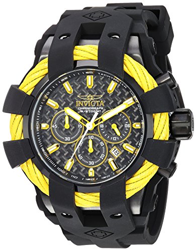 Invicta Men's 'Bolt' Quartz Stainless Steel and Silicone Casual Watch, Color:Black (Model: 23871)
