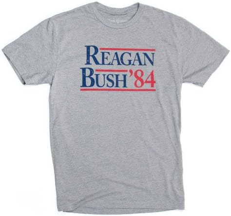Rowdy Gentleman - Reagan Bush '84 Vintage Tee - Dark Heather Gray - Medium