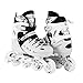 Kids Adjustable Inline Roller Blade Skates Scale Sports White Large Sizes for Ladies Teens Safe Durable Outdoor Featuring Illuminating Front Wheels 905