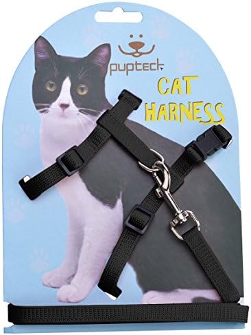 PUPTECK Adjustable Cat Harness Nylon Strap Collar with Leash