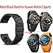 Huawei Watch 2 Sports Band, CBIN 20mm Solid Stainless Steel Metal Business Replacement Bracelet Strap for Huawei Watch 2 Sports Model Smartwatch (Metal Black)