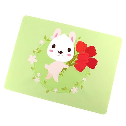 Bestonzon Tapis De Table Silicone Dessin Animé Lapin Fleur