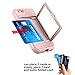 iPhone 6S Plus Mirror Wallet Case,Auker iPhone 6 Plus Slim Fit Armor Card Holder Kickstand Feature Dual Layer [Hard Shell+Soft Silicon] Shockproof Impact Drop Resistant Hybrid Protective Case