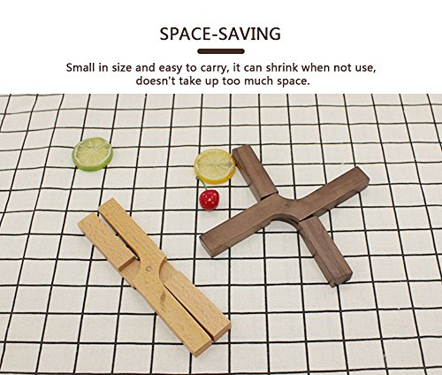 HaloVa Trivet Mat, Creative Wooden Hot Pads, Skidproof Household Pot Holder Insulation Mat for Home Use (Walnut)