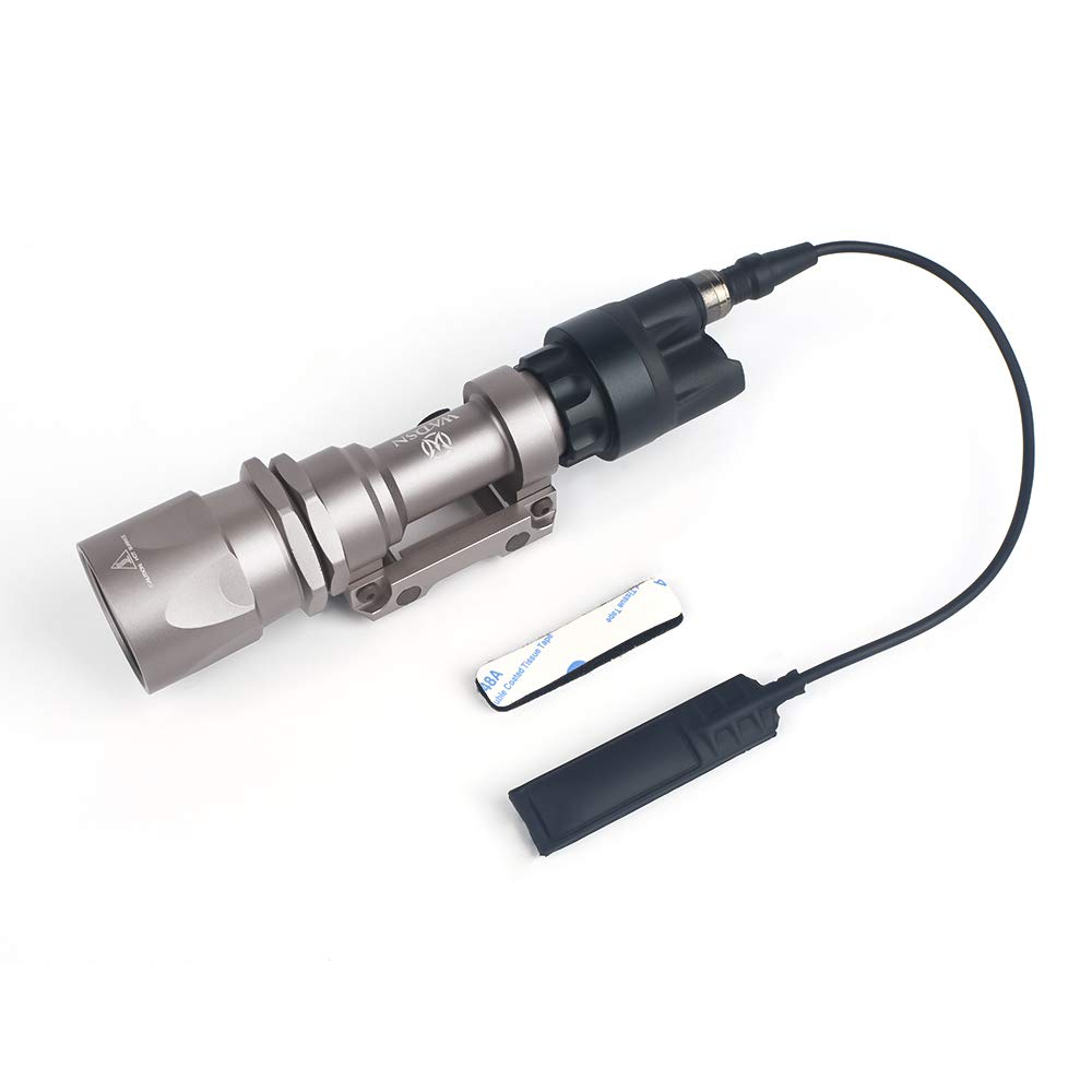 WADSN Weapon Tactical Hunting Torch with Gun Mount M951 Waterproof LED 330Lumen Scoutlight Pressure/Tail Switch Picatinny Offset Mount Flashlight,2Modes Outdoor Rifle Shoot,Paintball, Airsoft Torches