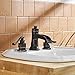 BWE Waterfall 8-16 Inch 3 Holes Two Handle Oil Rubbed Bronze Commercial Bathroom Sink Faucet Lavatory Widespread