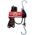 Rope Ratchet 1/4" Adjustable Rope Hanger for Tent & Canopy Tie Downs, Camping & Boating, Locking Pulley System, Heavy Duty Ratchet Straps for Boat Docking, Grow Light Hangers - 15', 150 lb Capacity