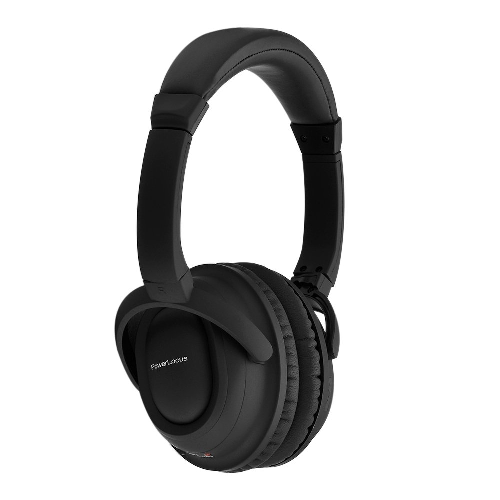 PowerLocus Wireless Active Noise Cancelling Bluetooth Over-Ear Stereo Headphones, Wired Headsets with Built-in Microphone and Volume control for iPhone, Samsung, LG, iPad