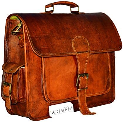 Adimani Shoulder Satchel Bags/Crossbody Messenger Leather Bags/Vintage Travel Briefcase Bag for Laptop, For Men and Women Notebook & daily essentials