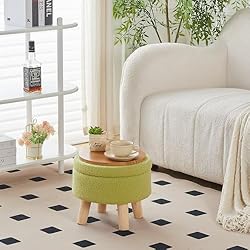 Wimarsbon Storage Ottoman, Modern Round Footrest