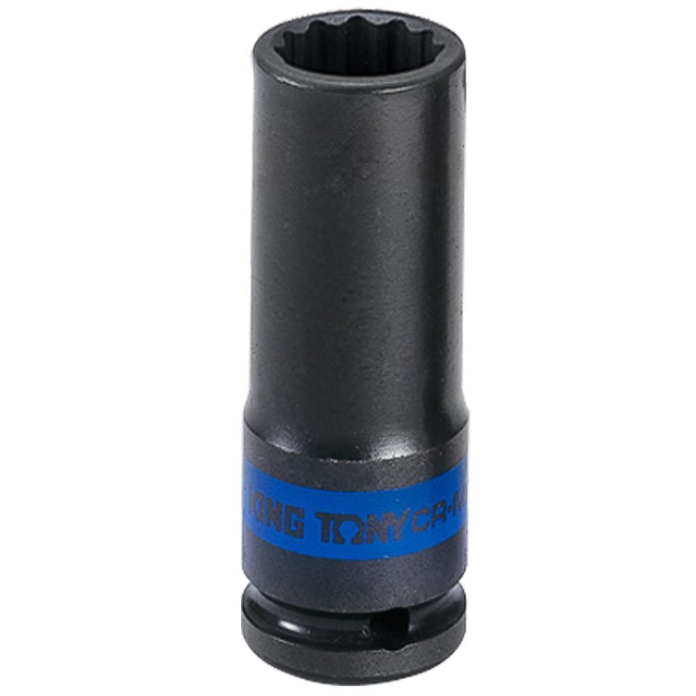 KING TONY 443027M Socket De Impacto Long 1/2" Bi-Hexagonal 27mm for DIYers & Professionals, Made for Repair and Installation tasks, 27mm